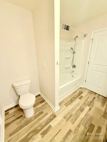 a view of a room with a door