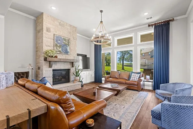 a spacious bathroom with a double vanity sink and a mirror