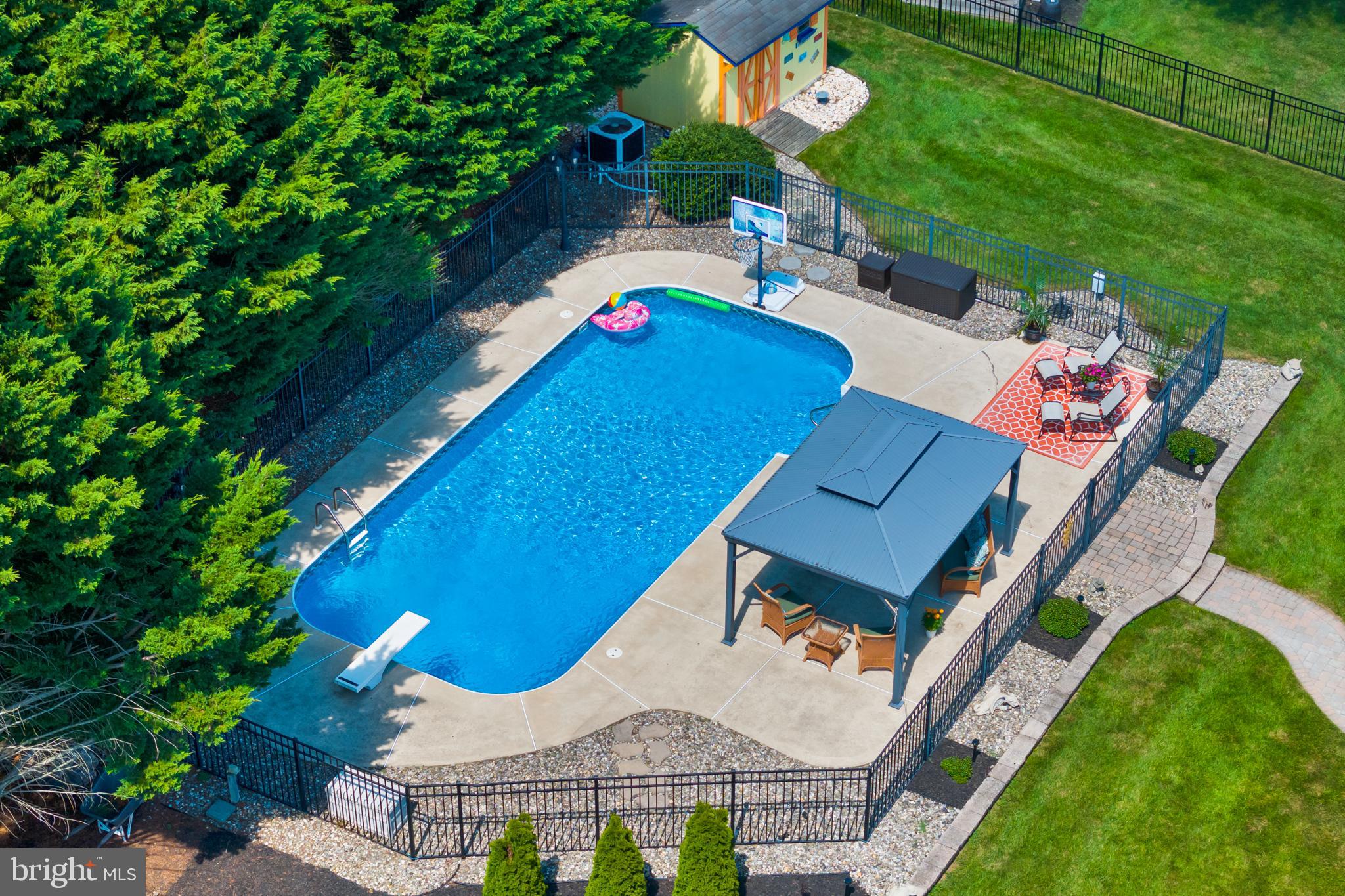 34 Valley Forge Road Bordentown, NJ 08505 - Photo 50 of 56 an aerial view of a house with swimming pool garden and patio