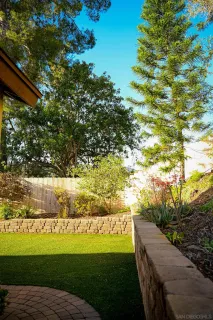 a view of a yard with an outdoor space