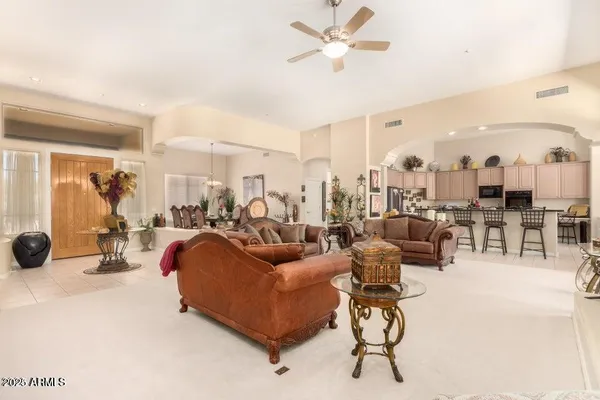 a living room with furniture