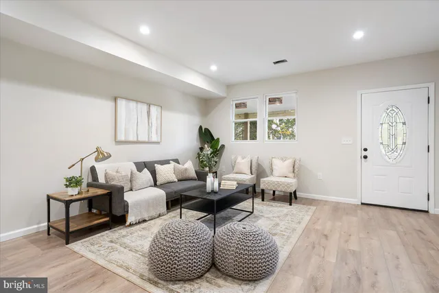 a living room with furniture