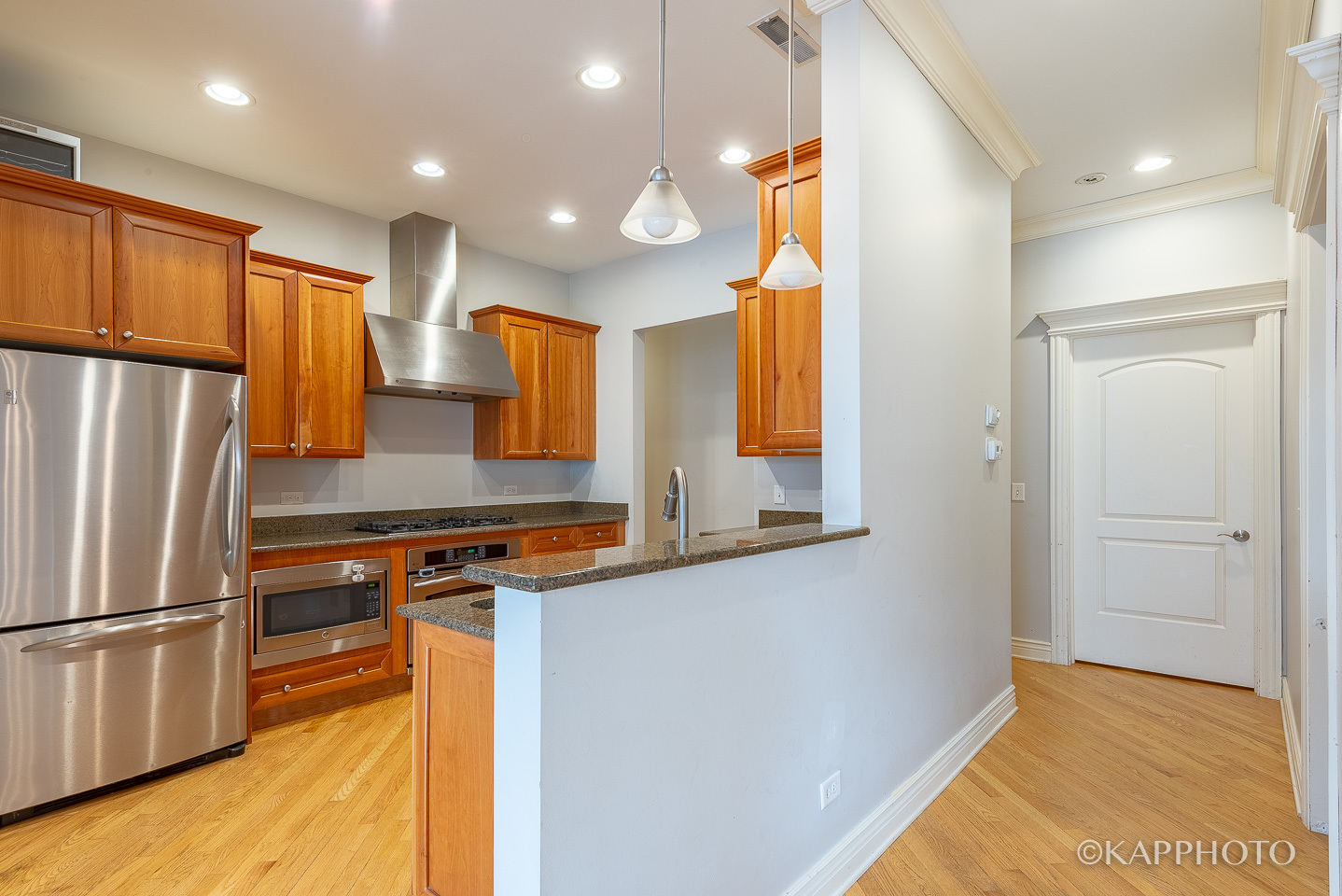 35 South Racine Avenue, Unit 2SE Chicago, IL 60607 - Photo 13 of 27 a kitchen with stainless steel appliances granite countertop a refrigerator a stove and a sink