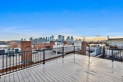 a view of terrace with city view