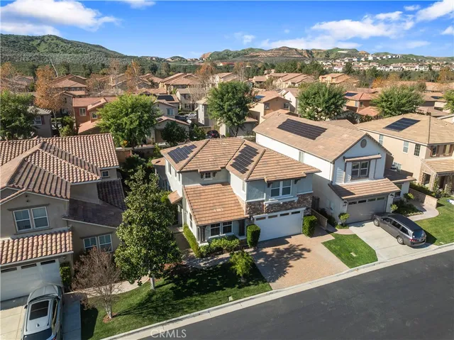 an aerial view of a house