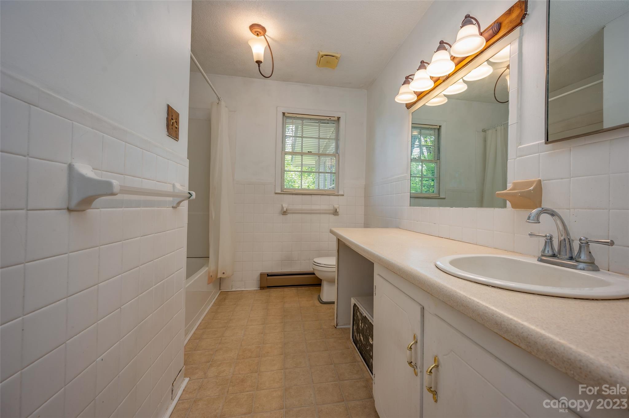 1034 Old Stonecutter Road Rutherfordton, NC 28139 - Photo 9 of 27 a bathroom with a sink a toilet and a mirror