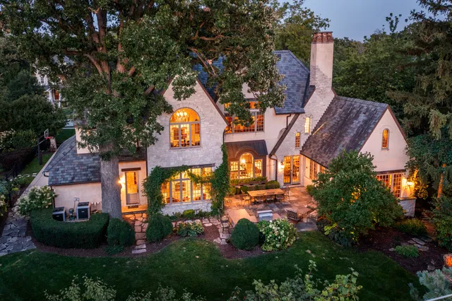 an aerial view of a house