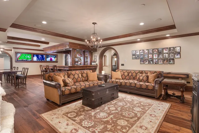 a projector room with furniture