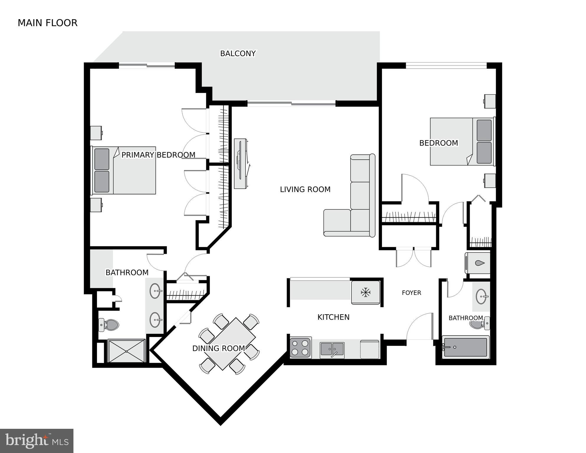 1301 North Courthouse Road, Unit 610 Arlington, VA 22201 - Photo 37 of 38 Floorplan showing Balcony