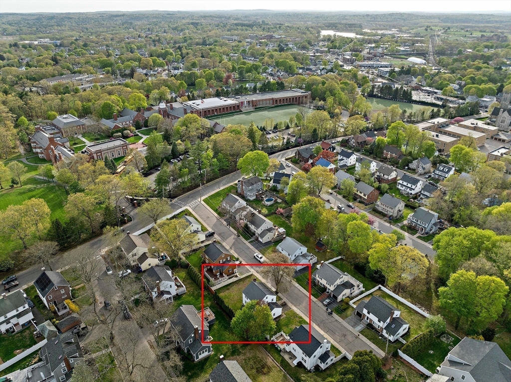 11 Latin Road Boston, MA 02132 - Photo 23 of 30 an aerial view of city parking and river