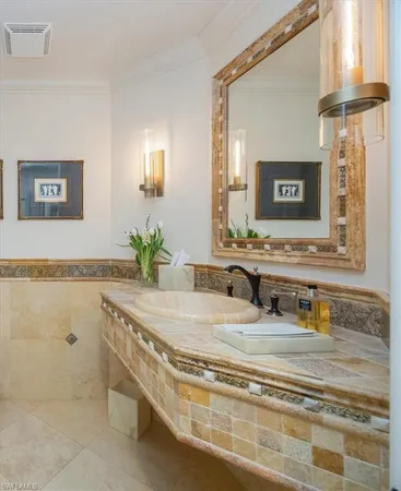 a large bathroom with a double vanity sink mirror and double