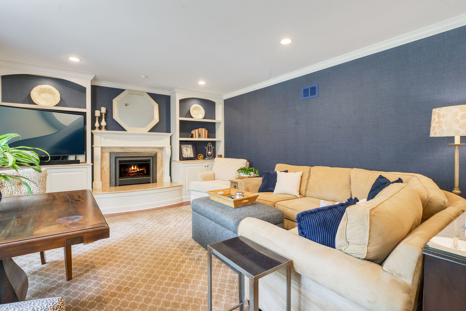 2022 Brandon Road Glenview, IL 60025 - Photo 15 of 35 a living room with furniture fireplace and a fireplace
