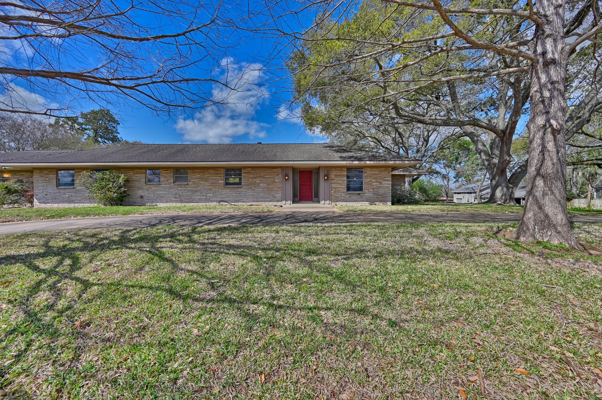 1500 Key Street Brenham, TX 77833 - Photo 7 of 41 Charming front entrance with circle drive and original stone exterior.