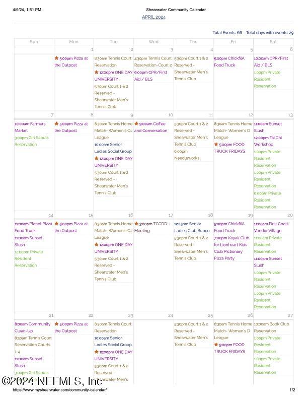 175 Windswept Way Street St. Augustine, FL 32092 - Photo 40 of 80 Shearwater April Communiy Calendar