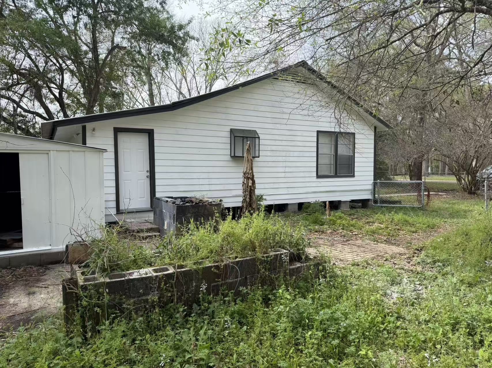 24788 Marks Road Splendora, TX 77372 - Photo 6 of 22 Side yard view of storage and back door
