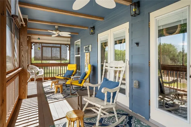 a view of a chairs in a patio