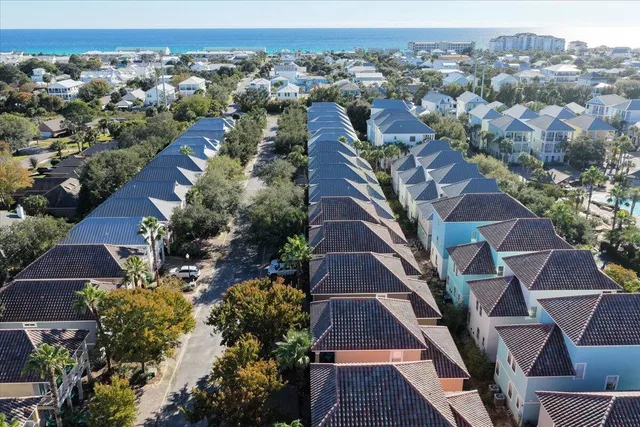 an aerial view of multiple house