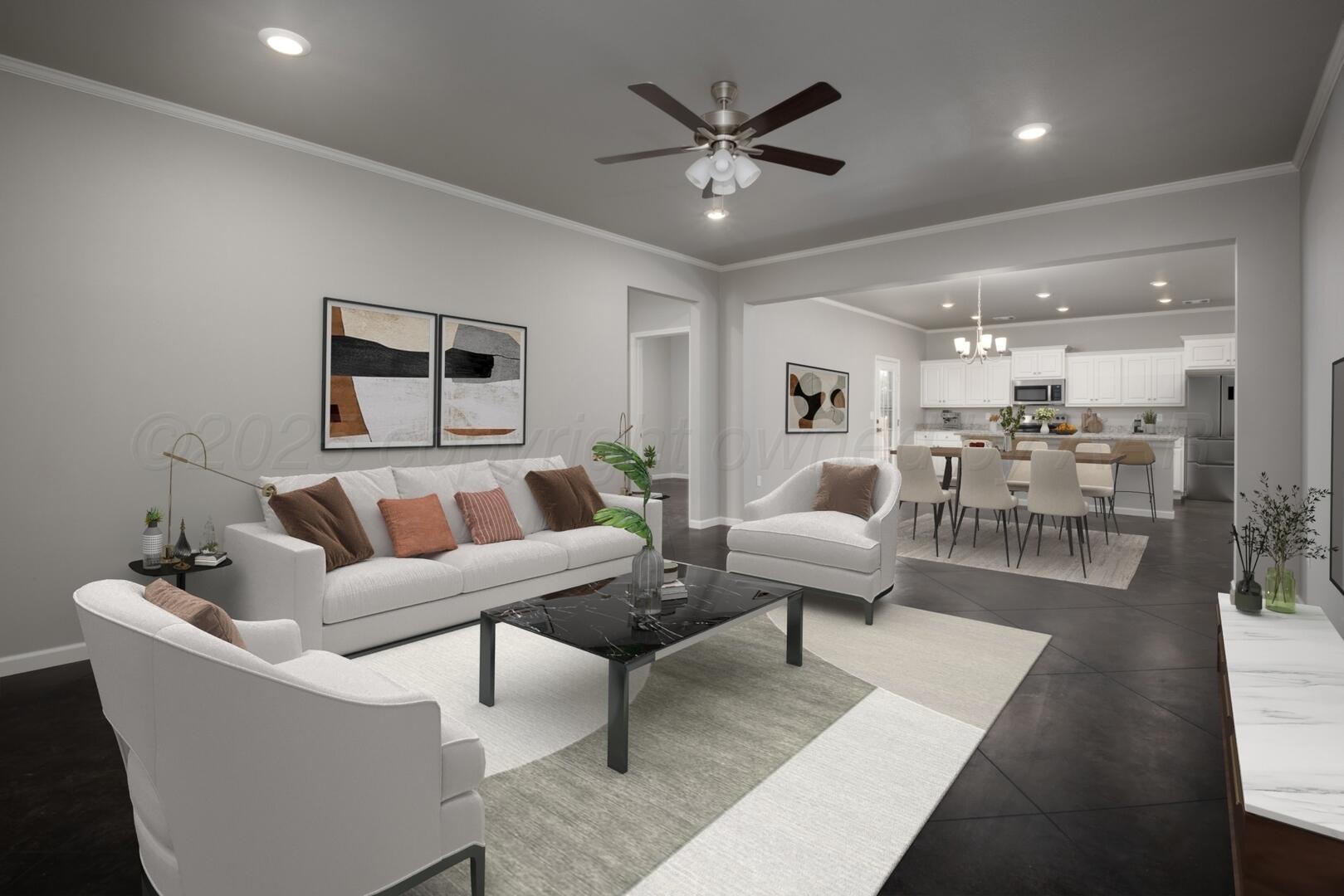 4600 Richardson Road Amarillo, TX 79118 - Photo 3 of 29 a living room with furniture and a view of kitchen