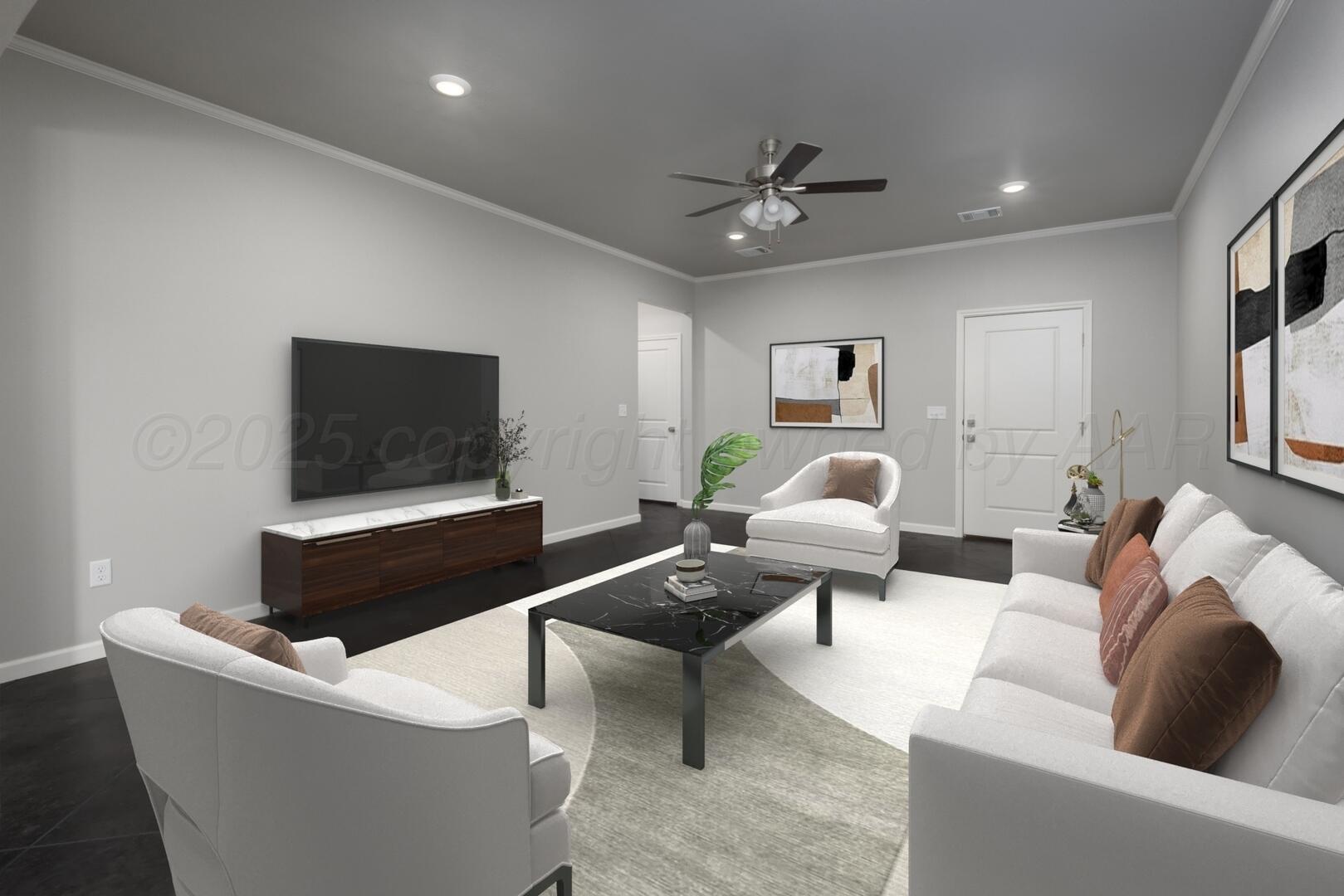 4600 Richardson Road Amarillo, TX 79118 - Photo 4 of 29 a living room with furniture and a flat screen tv