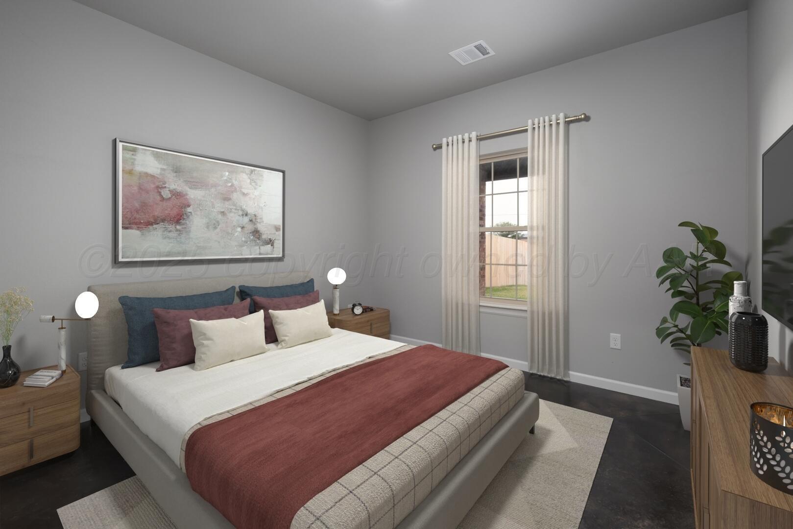 4600 Richardson Road Amarillo, TX 79118 - Photo 5 of 29 a bedroom with bed and a potted plant