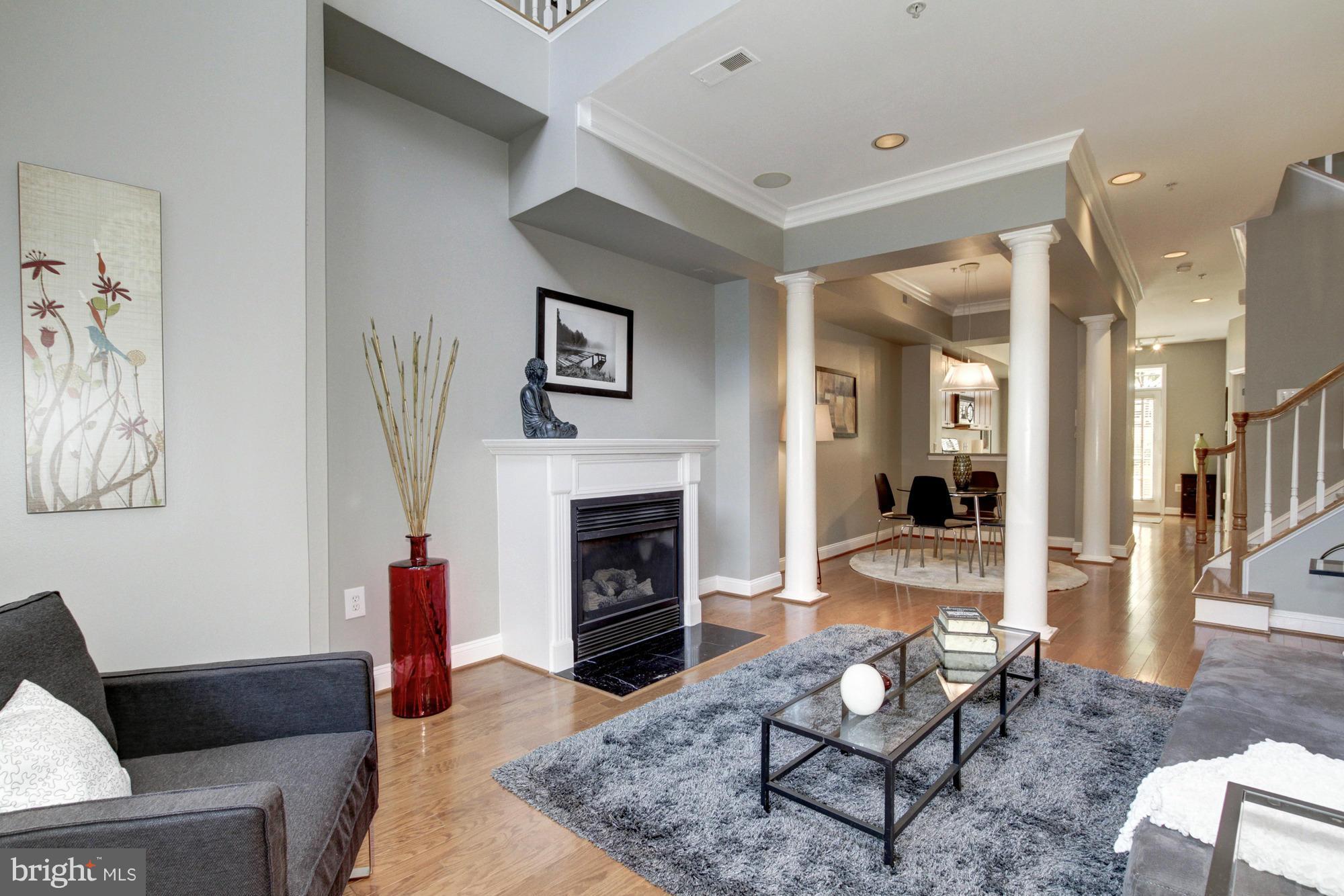 27 Logan Circle Northwest, Unit 1 Washington, DC 20005 - Photo 8 of 30 a living room with furniture and a fireplace