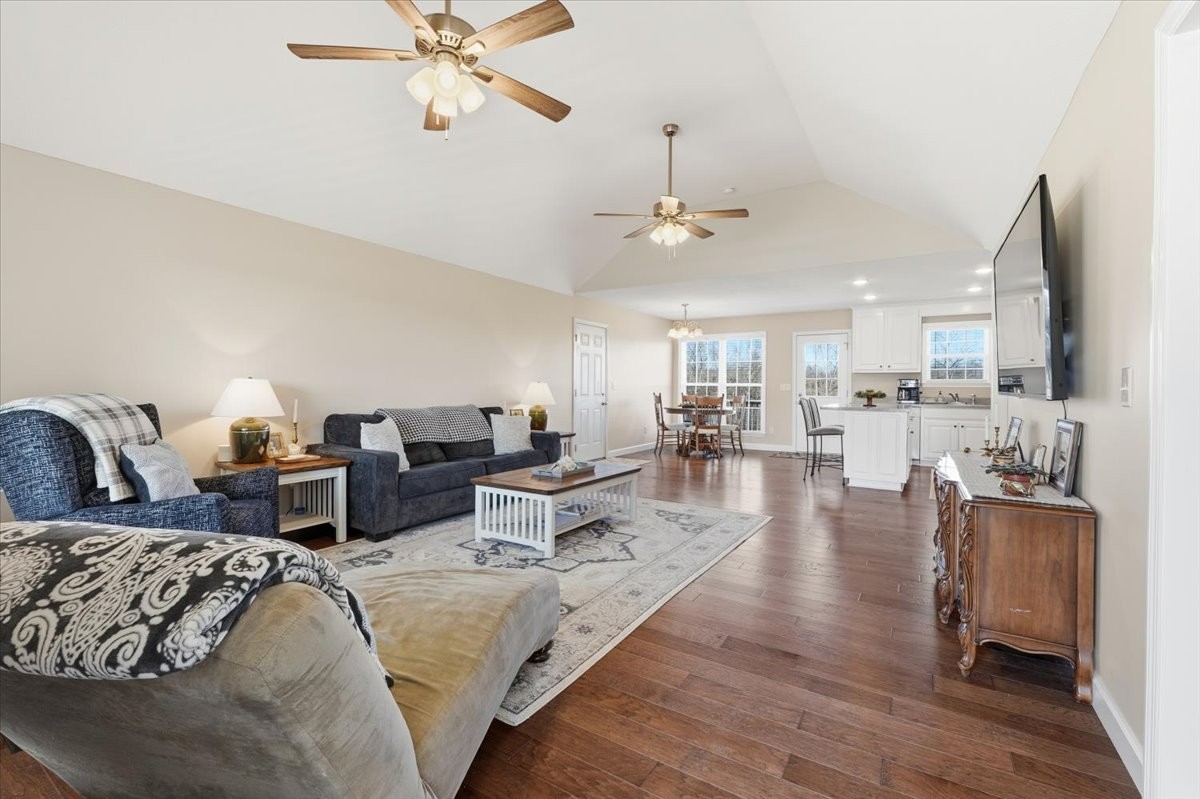 186 L Mitchell Road Flintville, TN 37335 - Photo 6 of 40 a living room with furniture kitchen view and a chandelier