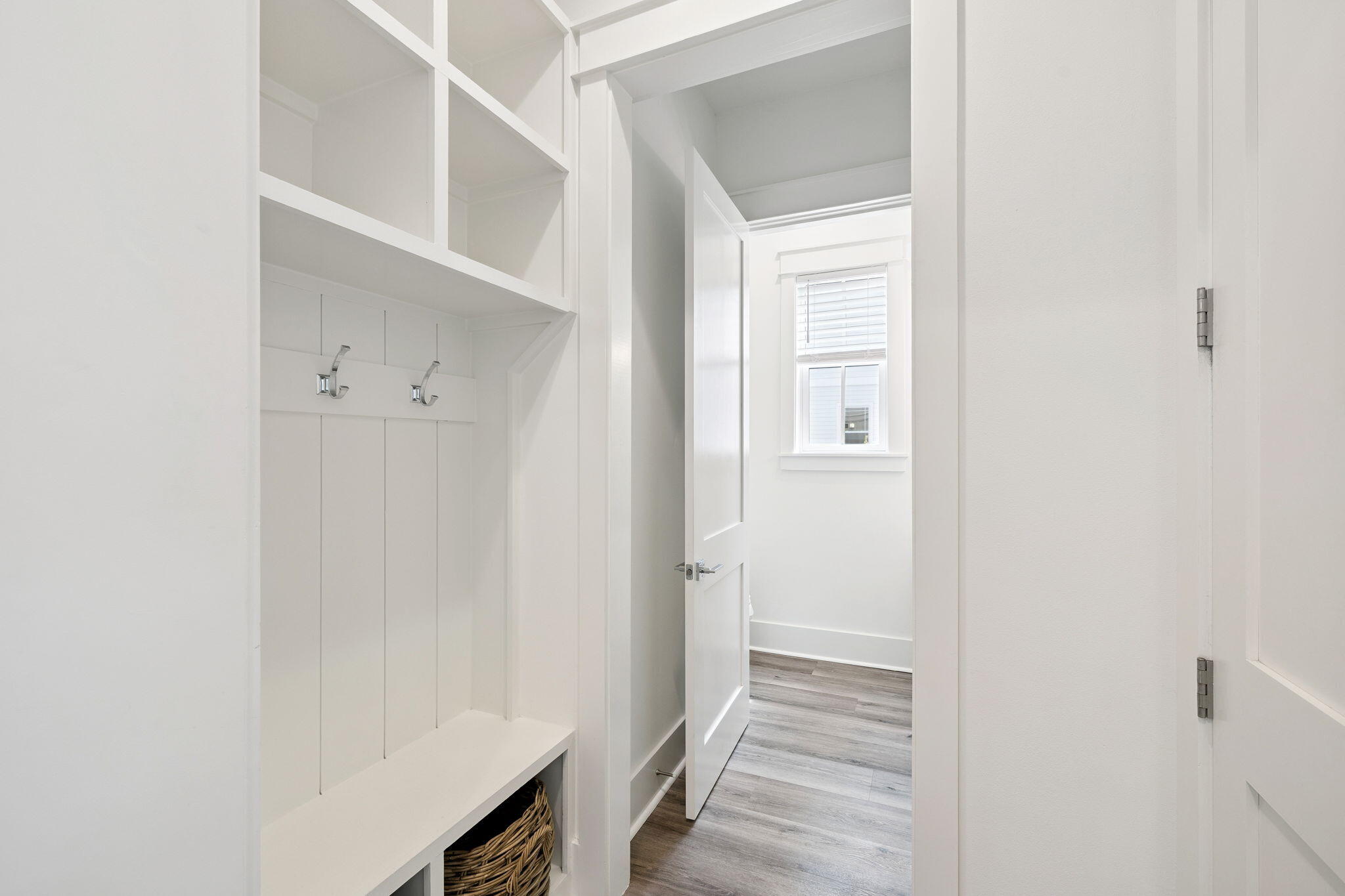 185 Redbud Ln Inlet Beach Inlet Beach, FL 32461 - Photo 18 of 71 a view of a hallway with wooden floor and entryway