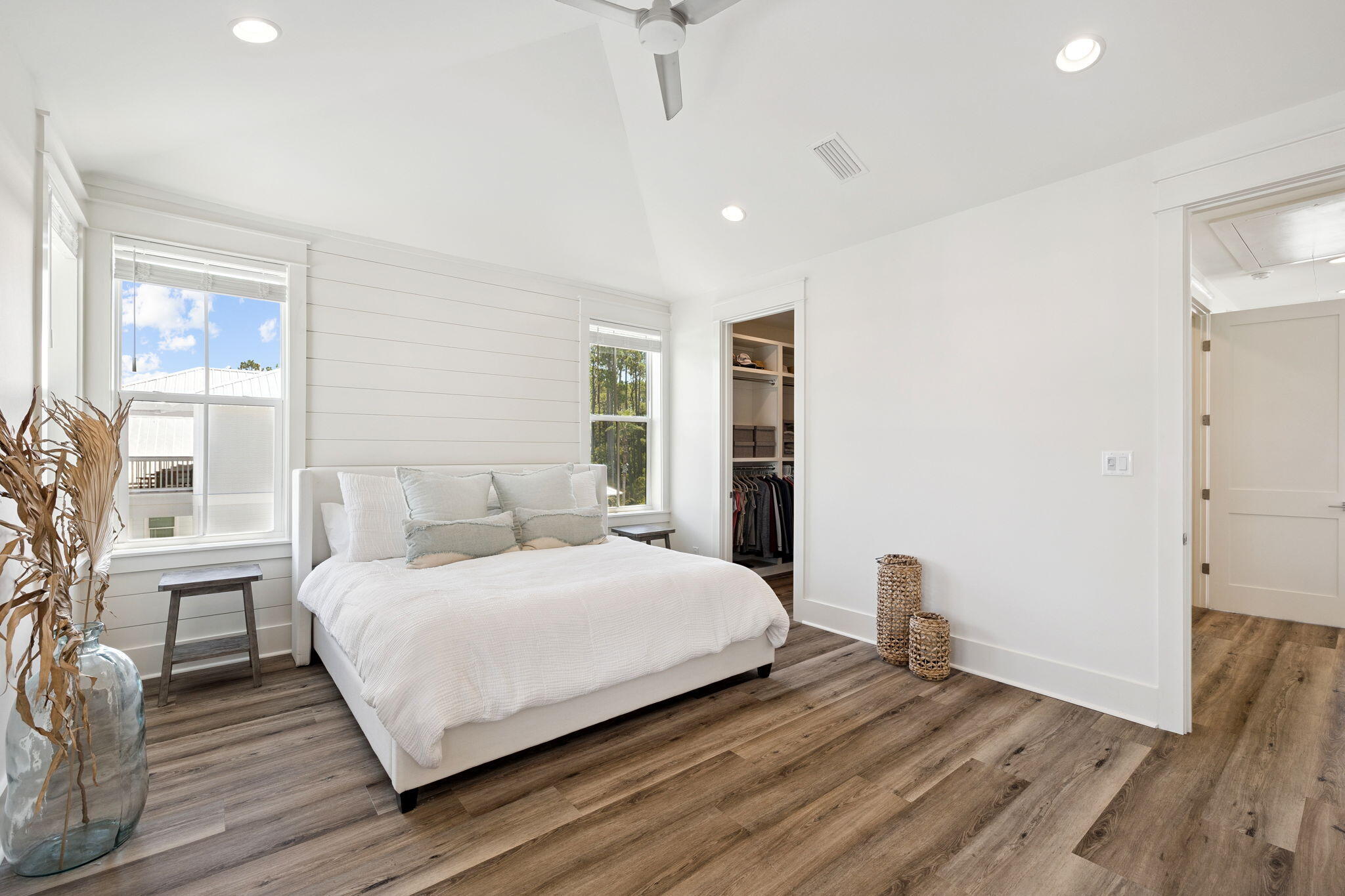 185 Redbud Ln Inlet Beach Inlet Beach, FL 32461 - Photo 43 of 71 a bedroom with a bed and wooden floor