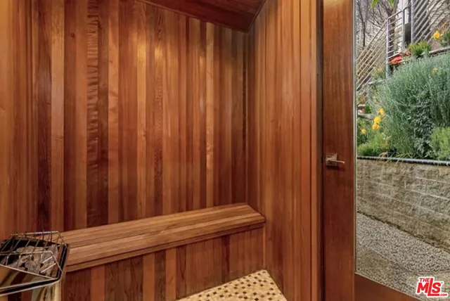 a view of a wooden door