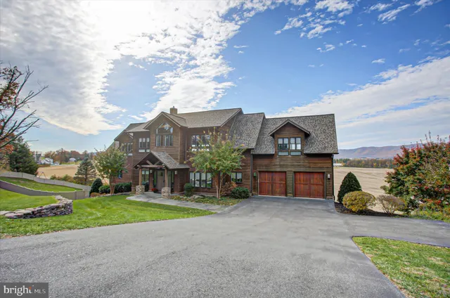 a view of a lake with a big yard