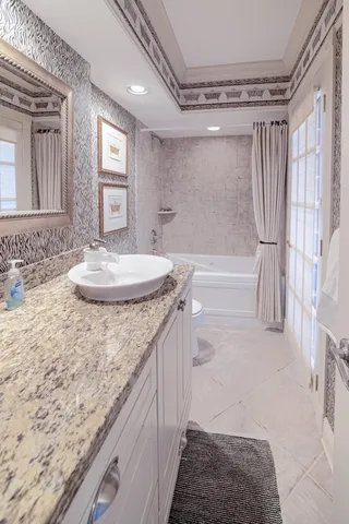 a view of a terrace with a yard