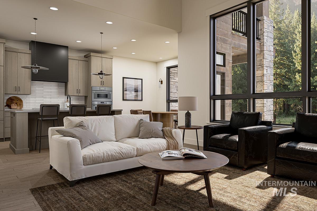 4 Dockside Circle Donnelly, ID 83615 - Photo 6 of 16 Living area featuring recessed lighting and light wood-style flooring