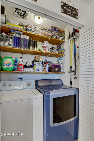 a view of balcony with furniture