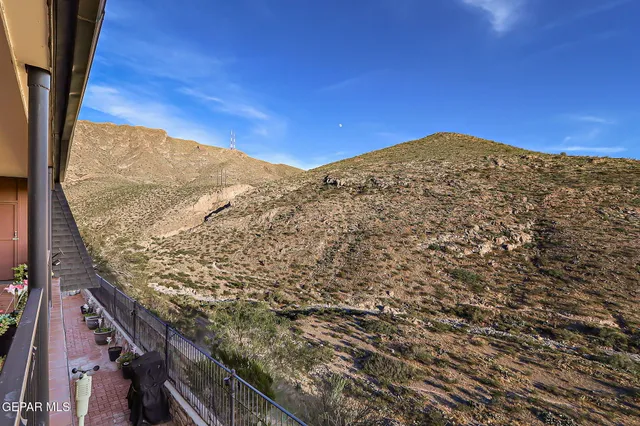 a view of a city from a balcony