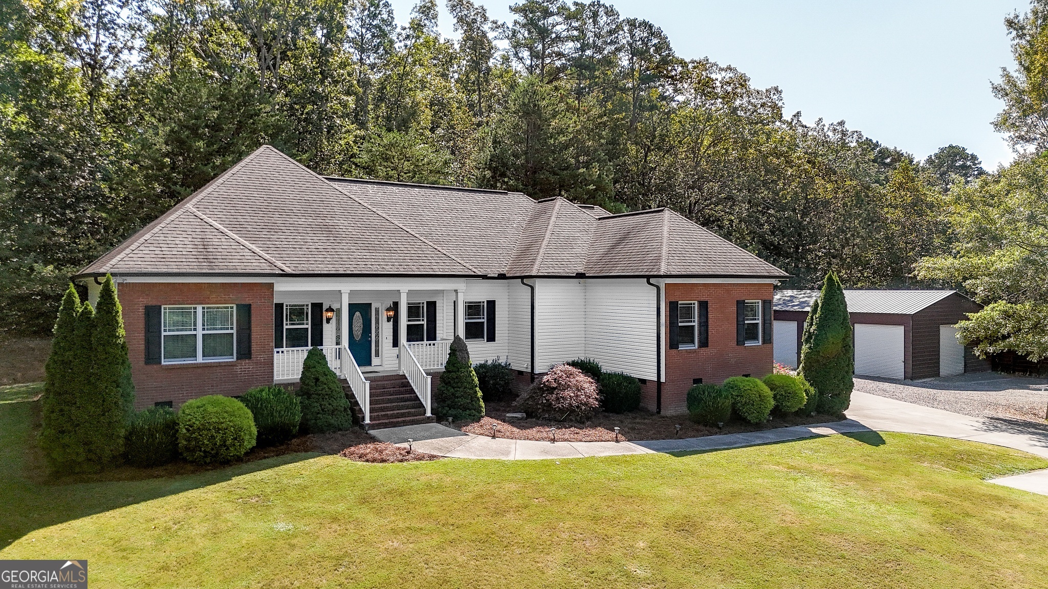 359 LaFayette Road Rocky Face, GA 30740 - Photo 2 of 54 a aerial view of a house with swimming pool and porch