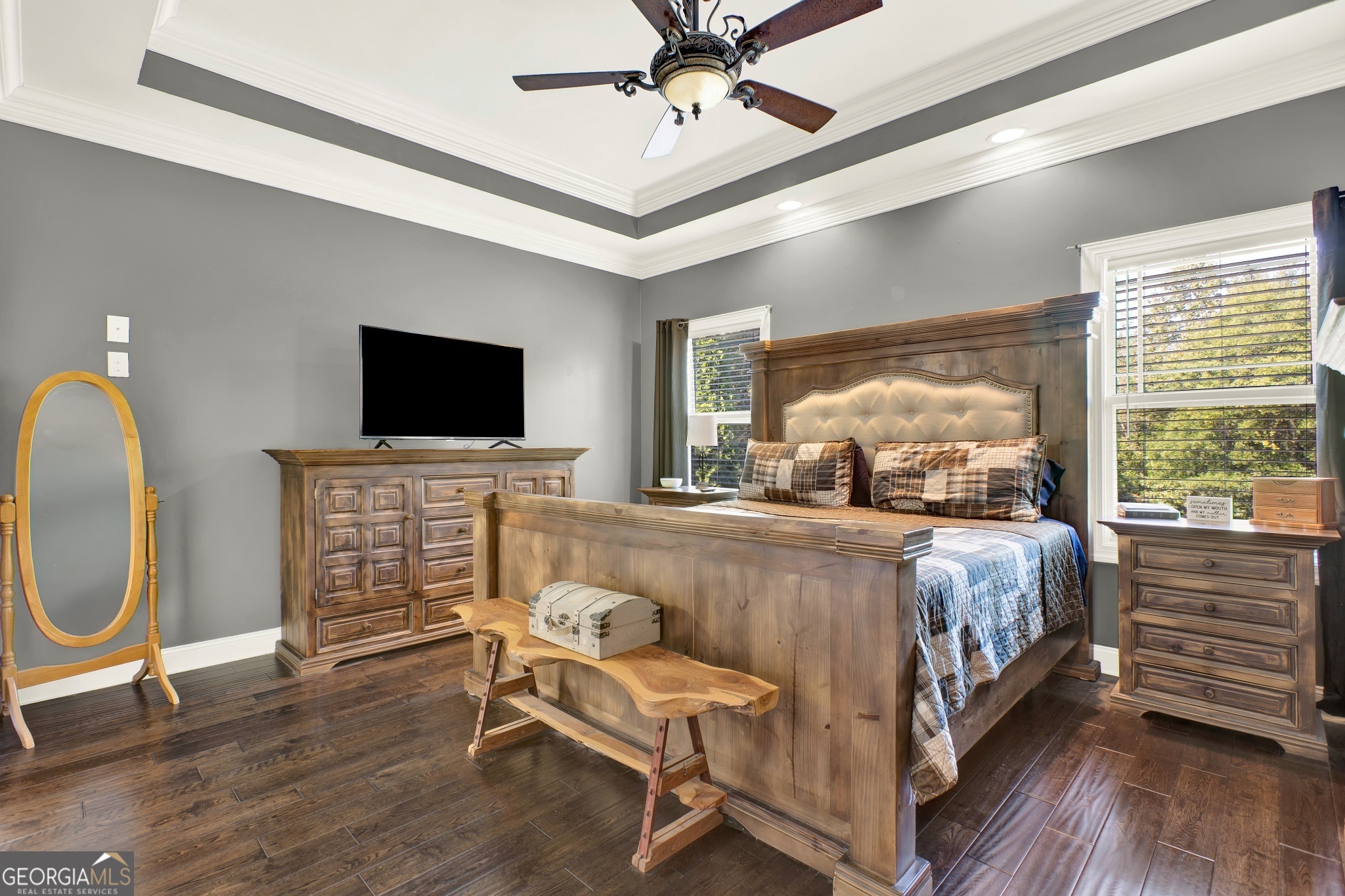 359 LaFayette Road Rocky Face, GA 30740 - Photo 38 of 54 a bed room with a bed and a television