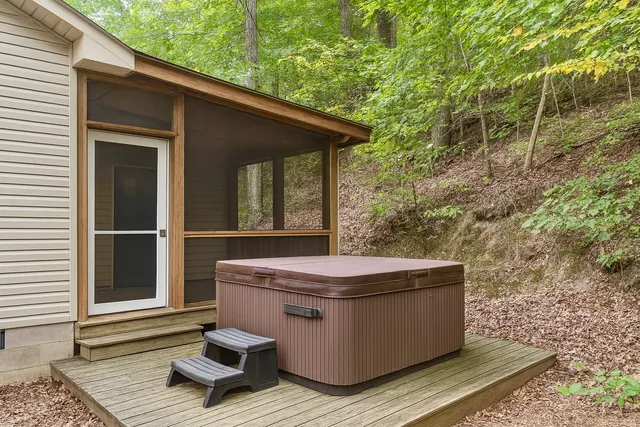 a view of outdoor space with seating area