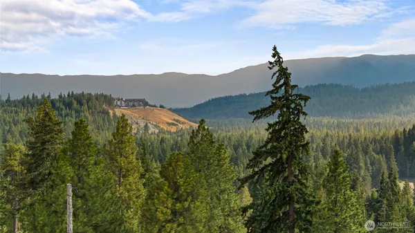 a view of a city with a mountain