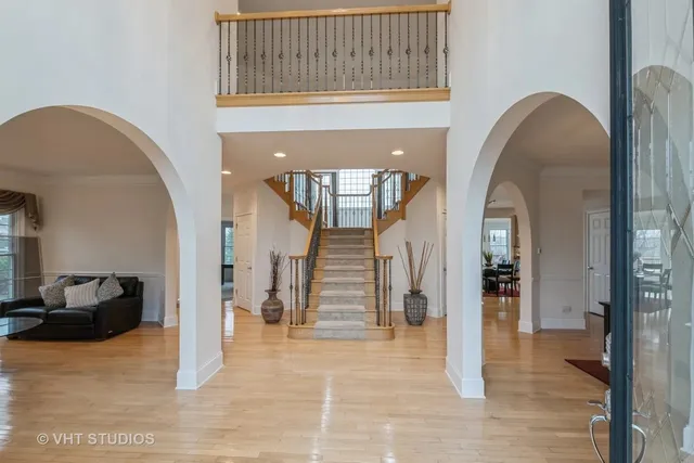 a view of livingroom with furniture and staircase