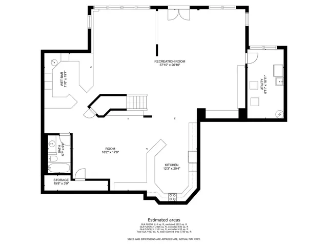 a picture of a bench in a white building