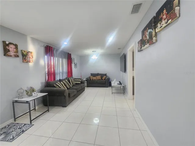 a living room with furniture