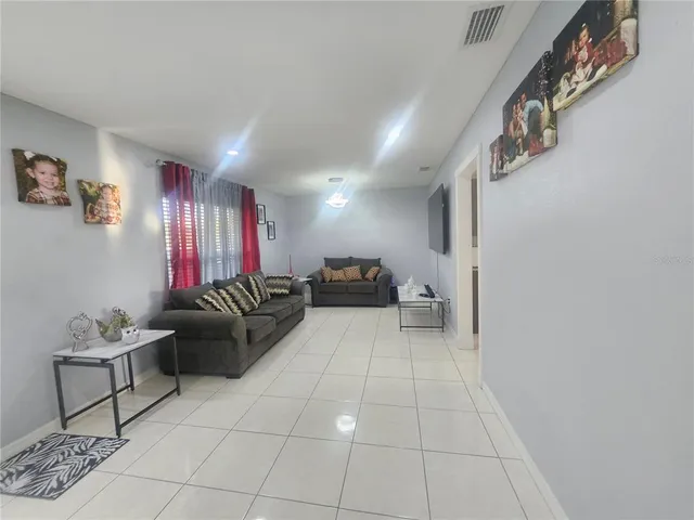 a living room with furniture