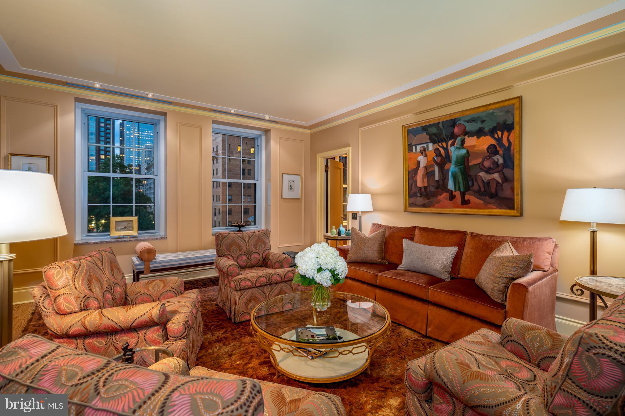 250 South 18th Street, Unit 601 Philadelphia, PA 19103 - Photo 1 of 52 Living Room with Tree-Top Views of Rittenhouse