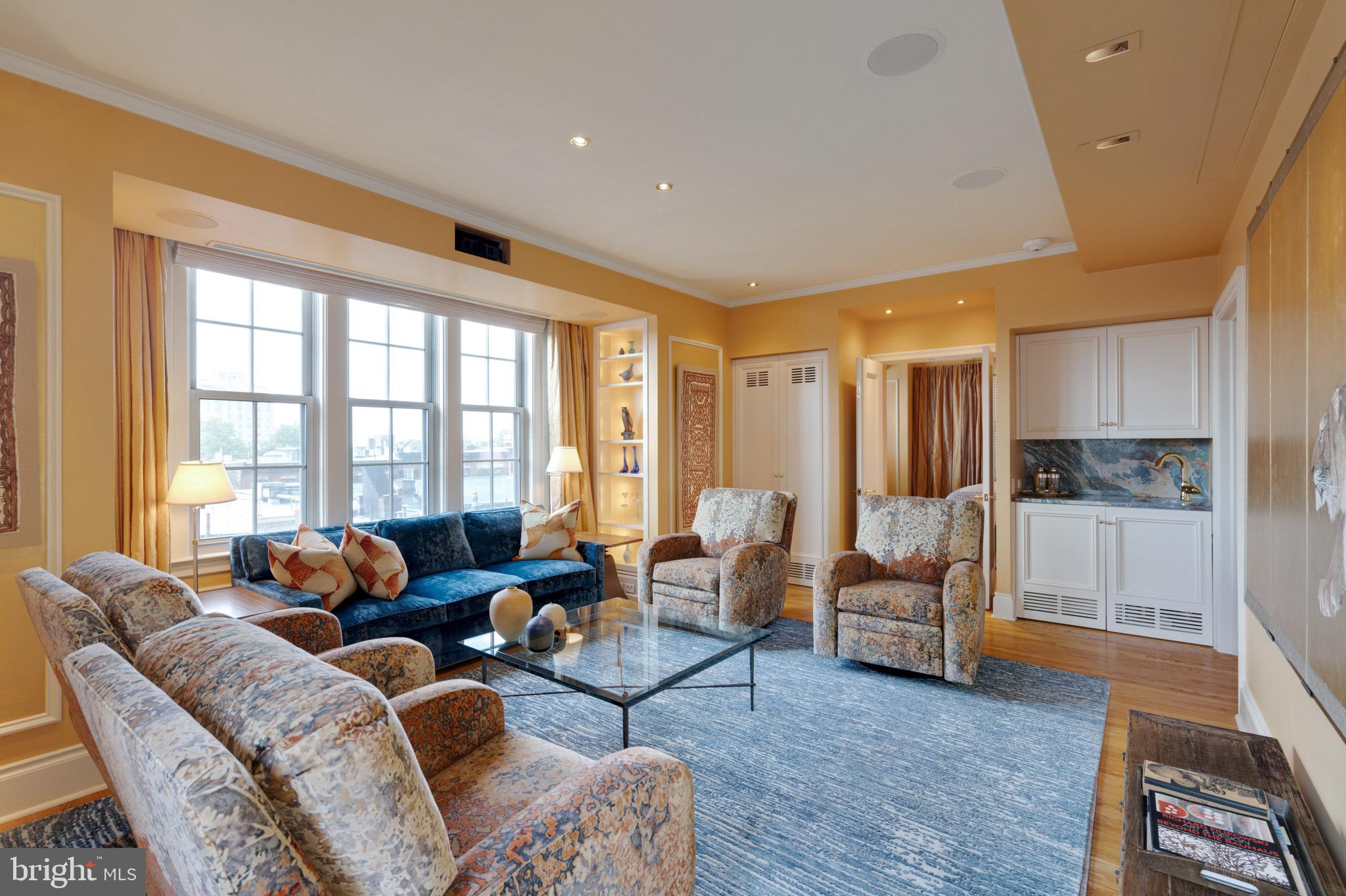 250 South 18th Street, Unit 601 Philadelphia, PA 19103 - Photo 44 of 52 Family/Media Room with Wet Bar and Projector