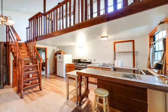 a view of kitchen and sink living room