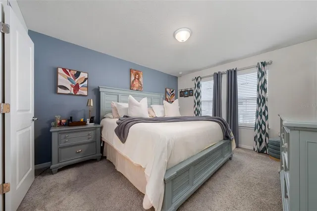 a bed room with a bed and a television