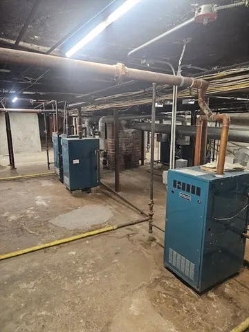 a close view of water heater room