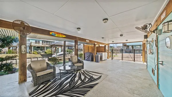 a living room with furniture