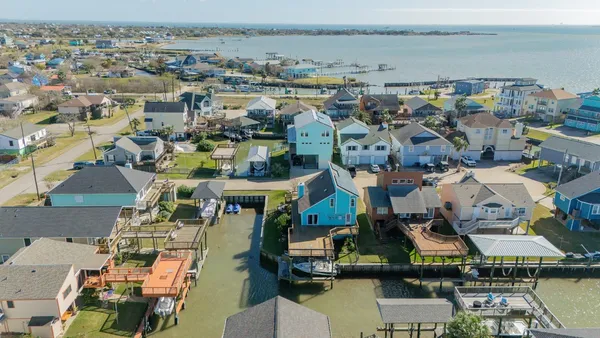 an aerial view of multiple house