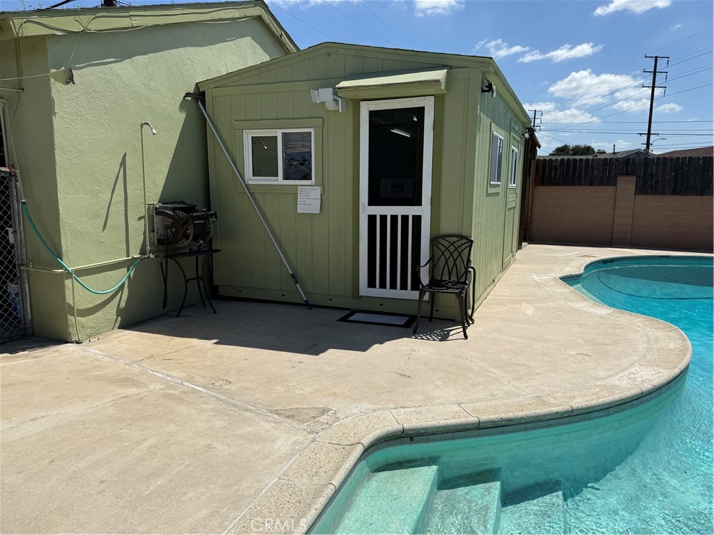 110 Rigsby Street La Habra, CA 90631 - Photo 27 of 41 Larger Tough shed used as home office, with AC ,
Out door Shower on wall on left.